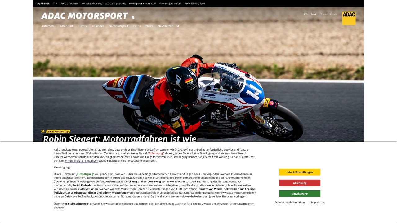 ADAC Motorsport Dashboard